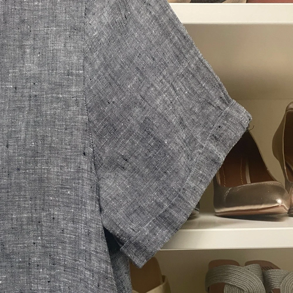 Tahari - Gray Linen Button-Down Dress!  Like NEW. Size S. - Picture 5 of 15